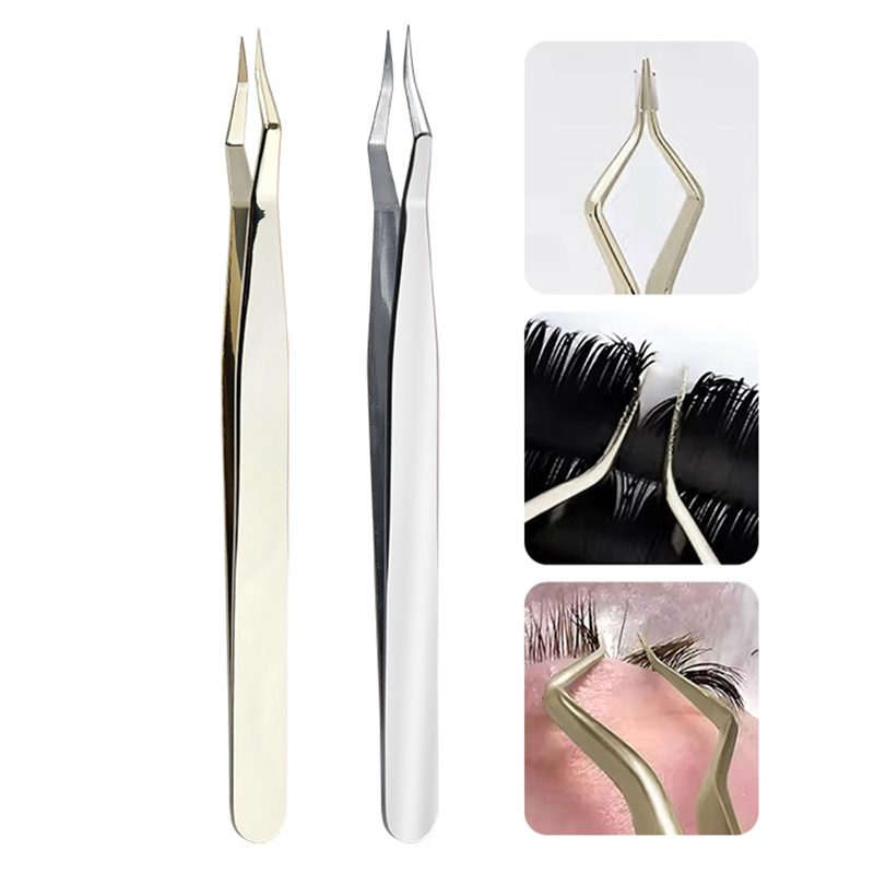 Beauty Makeup Tips - Lash Extension Tweezers Anti Slip Stainless