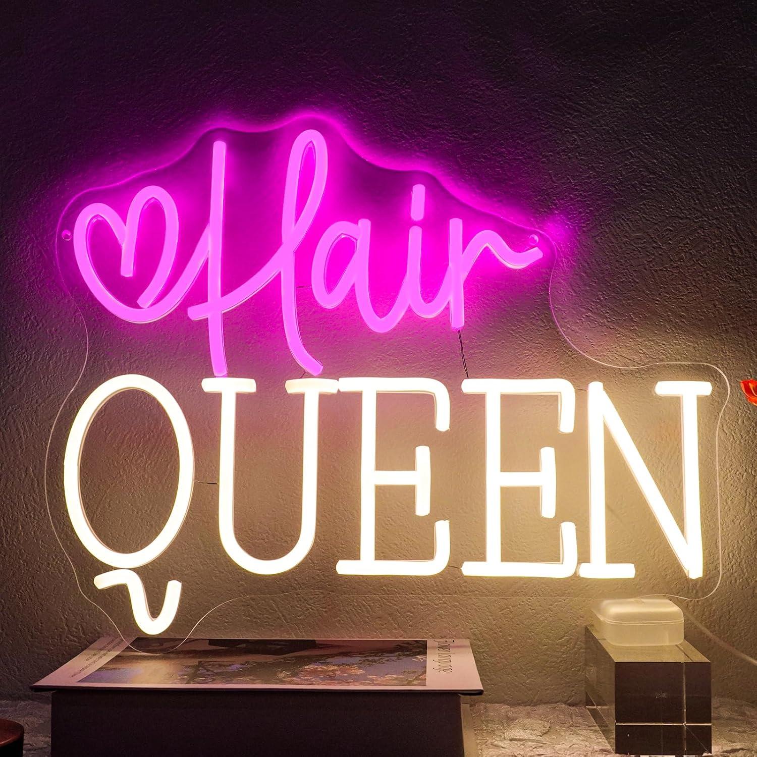Beauty Makeup Shop - Hair Queen Neon Sign Dimmable Barber