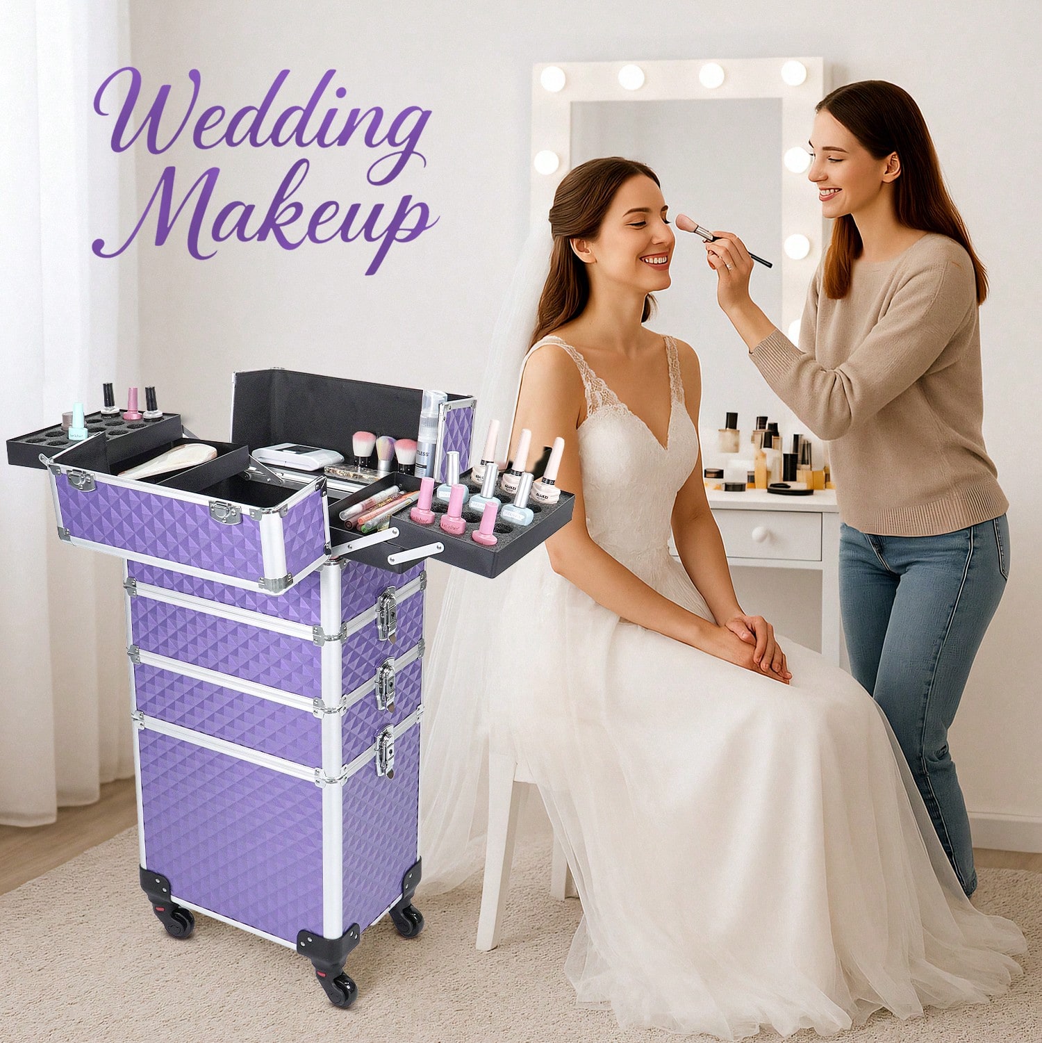 4 in 1 Rolling Makeup Train Ca - огляд і ціна Beauty Makeup Trolley