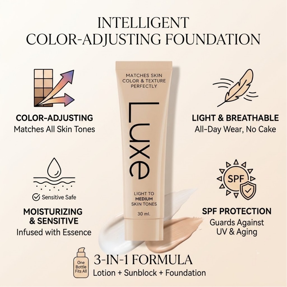 LUXE Smart Shade Adapting Liqu - огляд і ціна Beauty Luxe Makeup