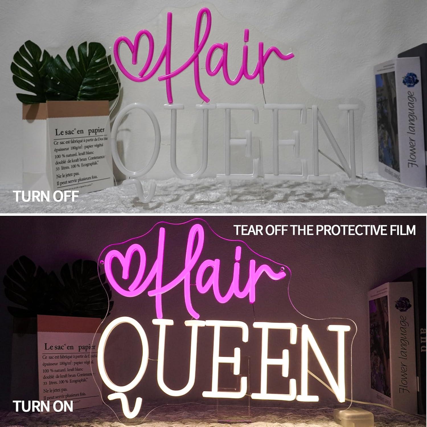 Hair Queen Neon Sign Dimmable  - огляд і ціна Beauty Makeup Shop