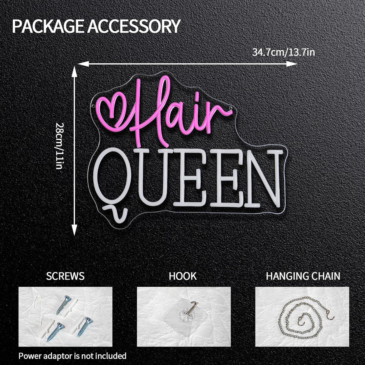 Hair Queen Neon Sign Dimmable  - огляд і ціна Beauty Makeup Shop