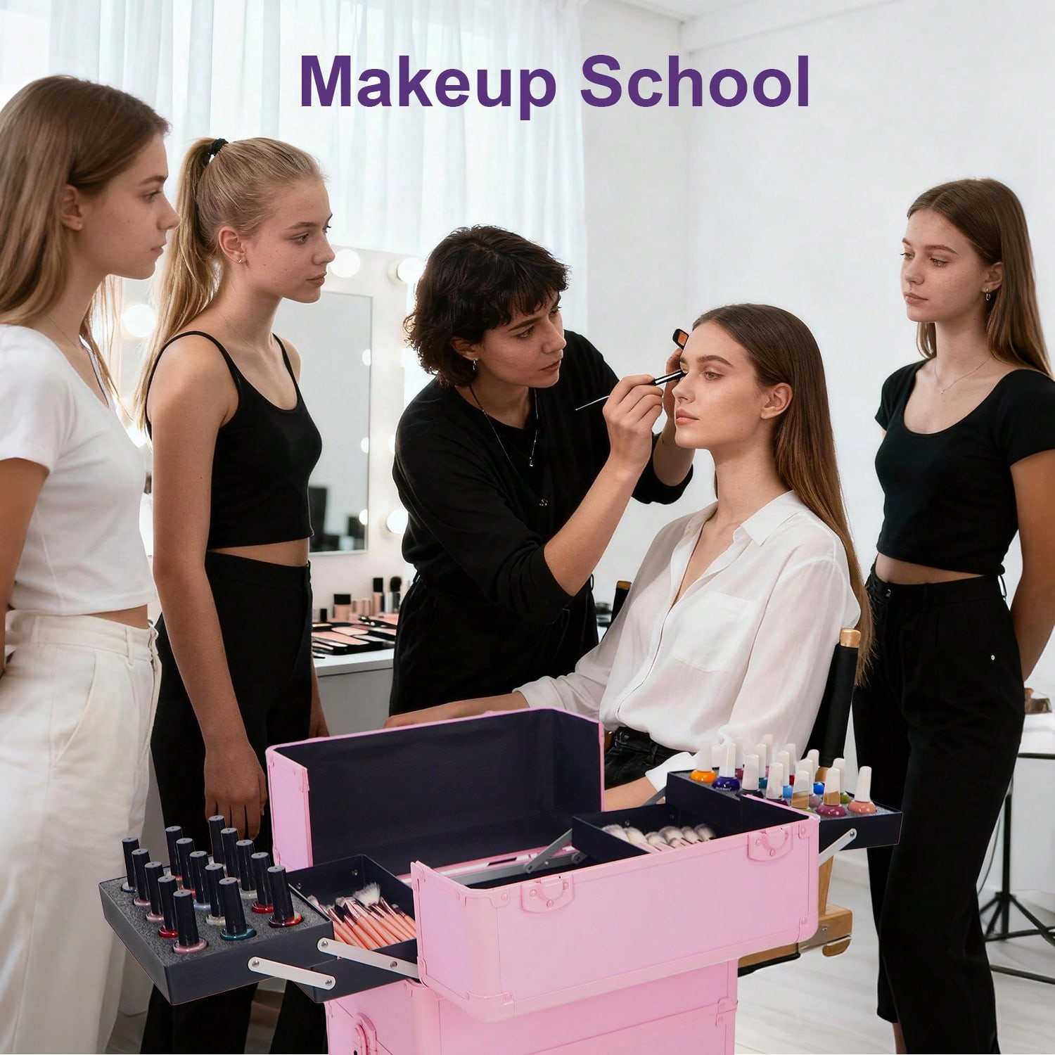 Rolling Makeup Train Case 4 in - огляд і ціна Beauty Makeup Trolley